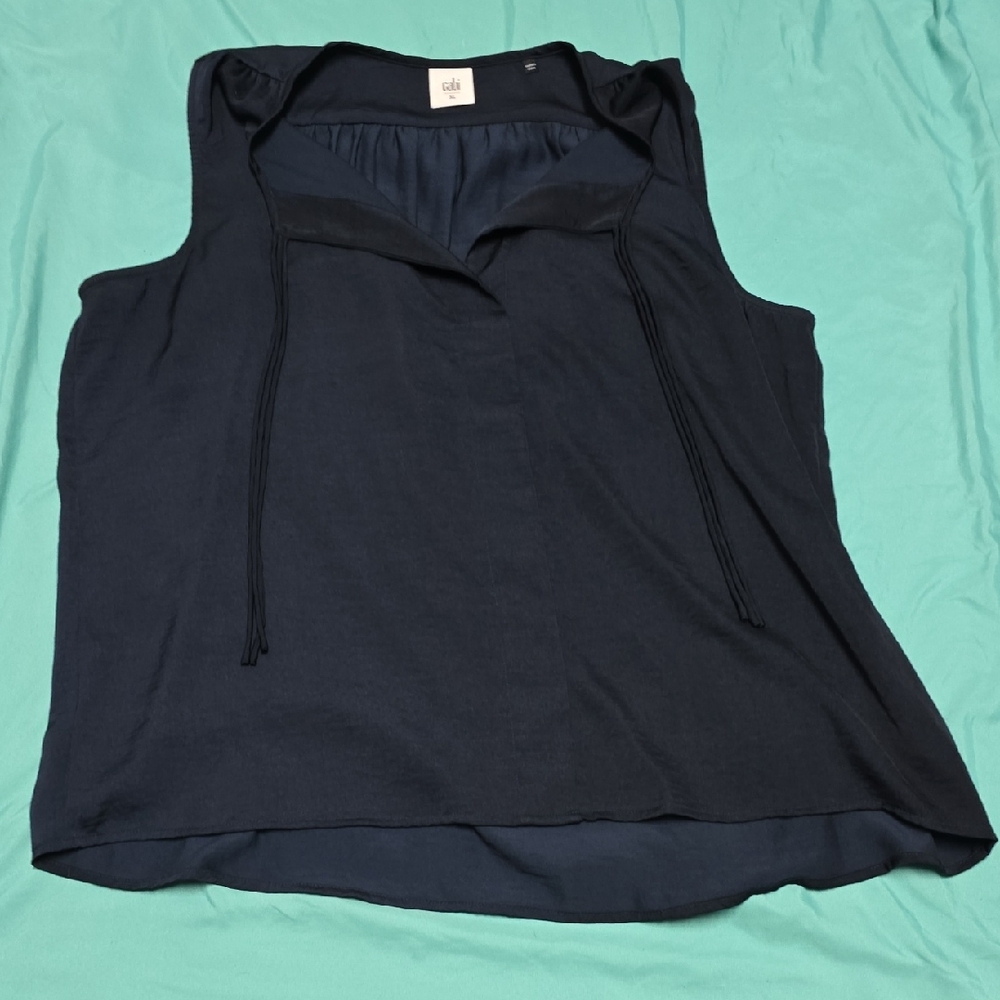CAbi Dark Blue Sleeveless Blouse